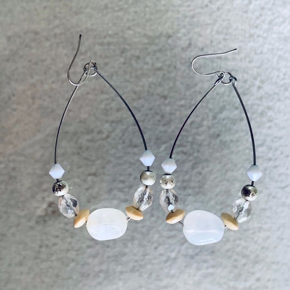Multi-Stone Hoop Earrings​